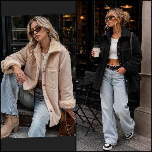 Camisaco Corderoy con Piel