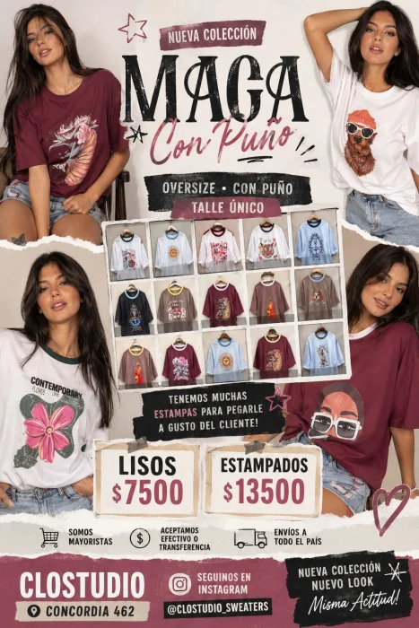 Remera Maga con Puño