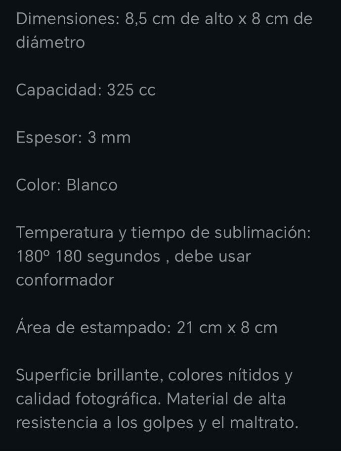 Taza Blanca de Polímero - Imagen 2