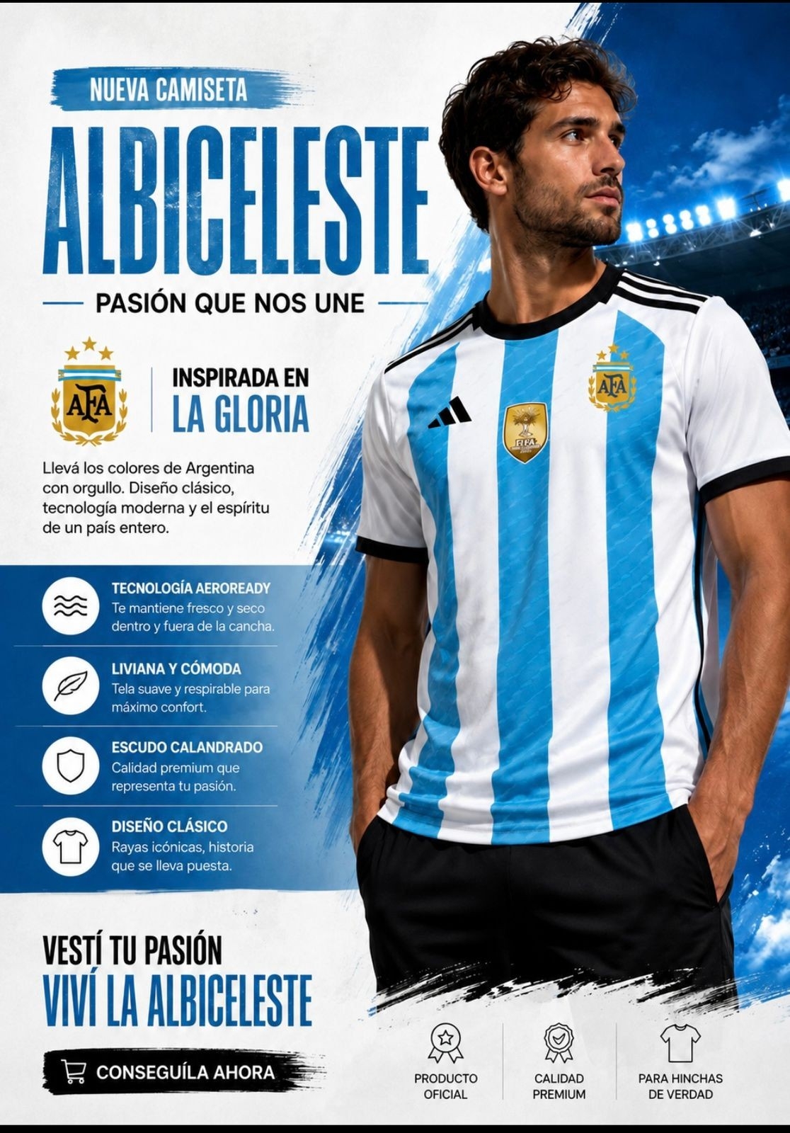 Camiseta Argentina Adulto Oferta - Imagen 1