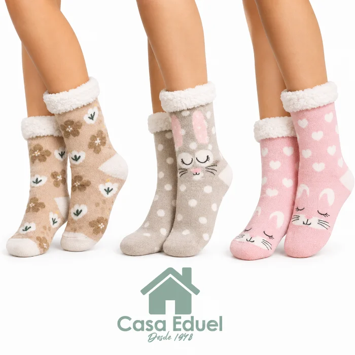 Pantumedia Corderito Interior C/antideslizante Dama X12  Pares