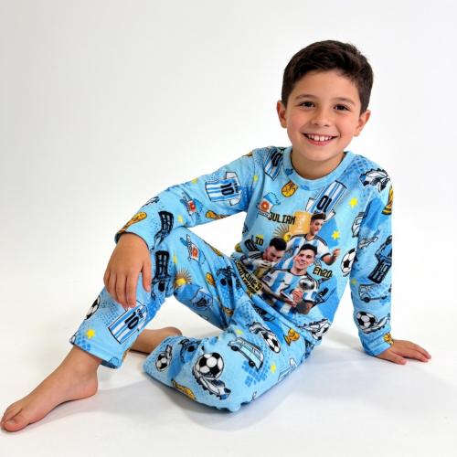 Pijama Plush Selección Argentina Nena Nene Manga Larga Invierno Argentino
