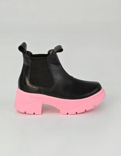 Borcego Nena Bota Ecocuero Niña Nena Elástico Rosa Lila Negro Fiesta