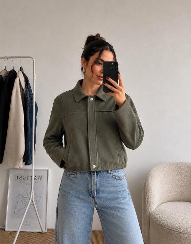 Chaqueta Bomber Gamuzada