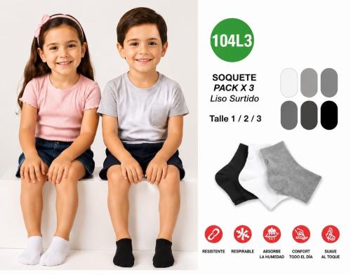 (art:104l.3)elemento Tripack X3 Soquetes Niñ@s Lisas - Miniatura 3