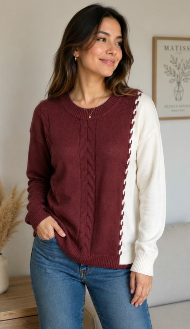 Sueter de Bremer Doble Hilado Abarca Talle L/xl - Imagen 1