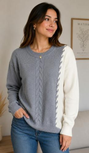 Sueter de Bremer Doble Hilado Abarca Talle L/xl - Miniatura 3