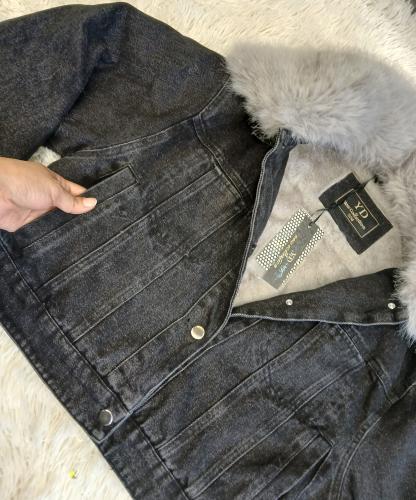 Campera Jean Corto Yd con Piel y Peludo Desmontable - Miniatura 3