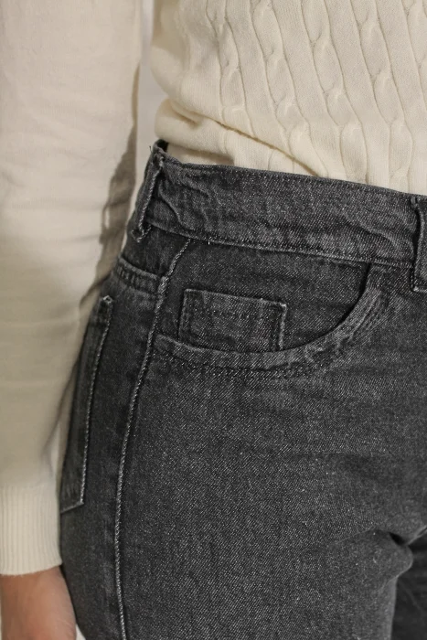 Wide Leg Gris Dark! Rigido Tiro Alto