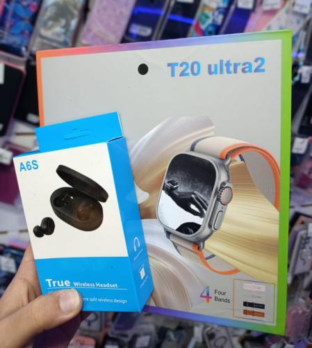 Combo Smartwatch T20 Ultra 2+ Auricular A6s