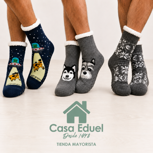 Pantumedia Corderito Interior C/antideslizante Hombre X12 Pares