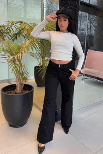 Wide Leg Negro Regido