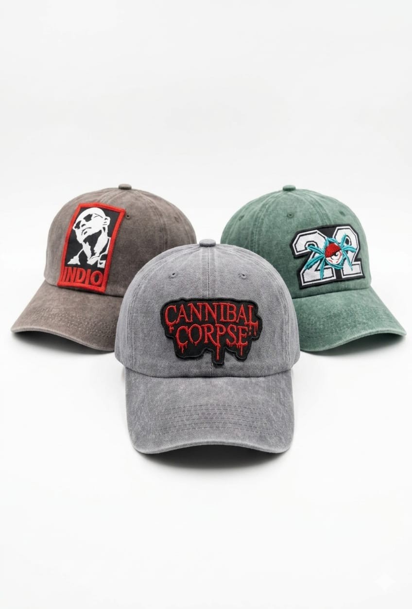 Gorras Vintage con Parches Bordados - Imagen 3