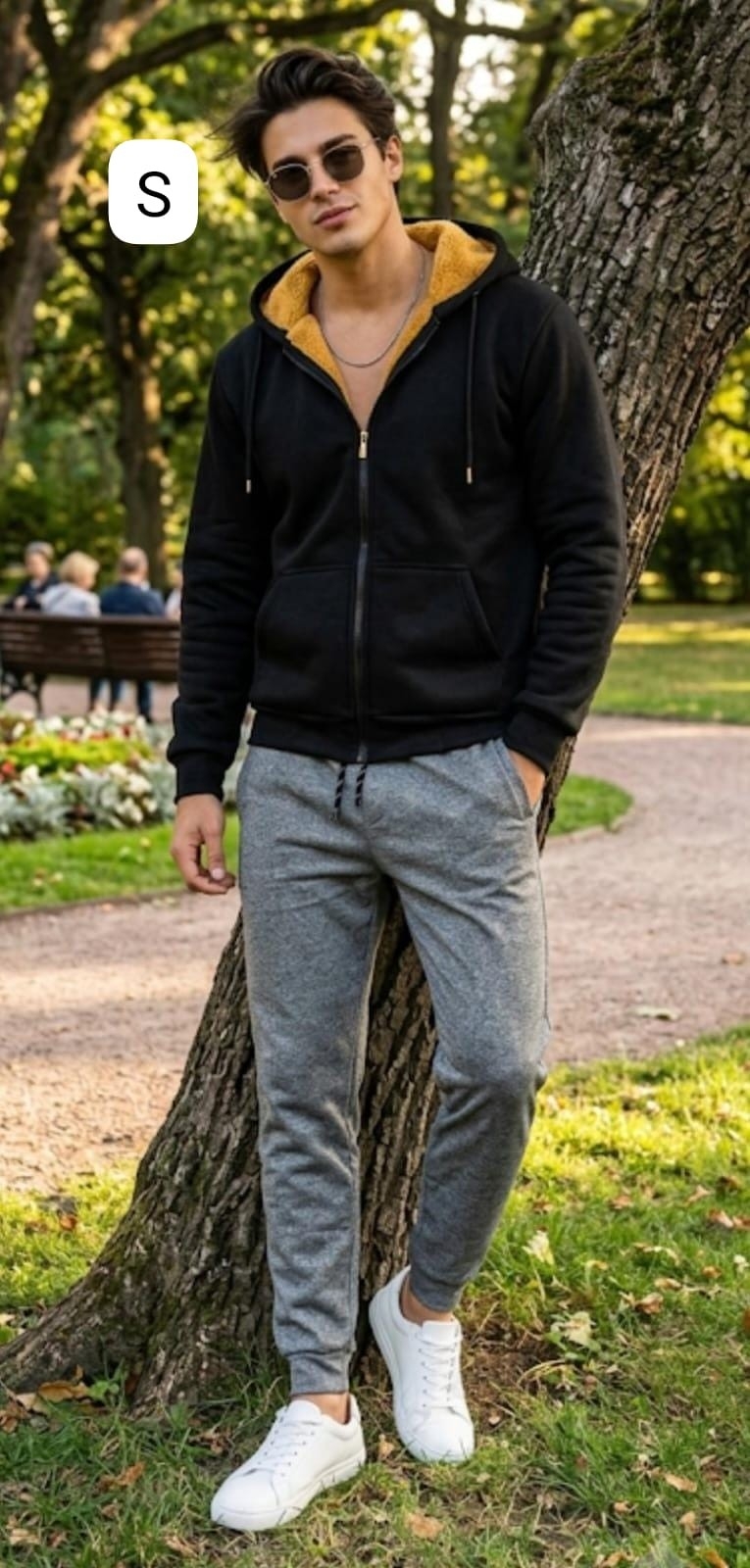 Campera Jersey con Piel Importado - Imagen 2