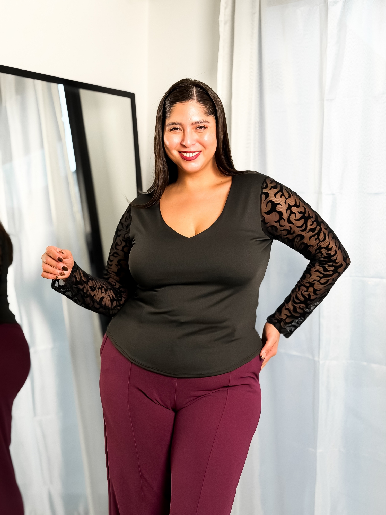 Blusa Bianca Doble Tela en la Parte del Pecho - Imagen 4