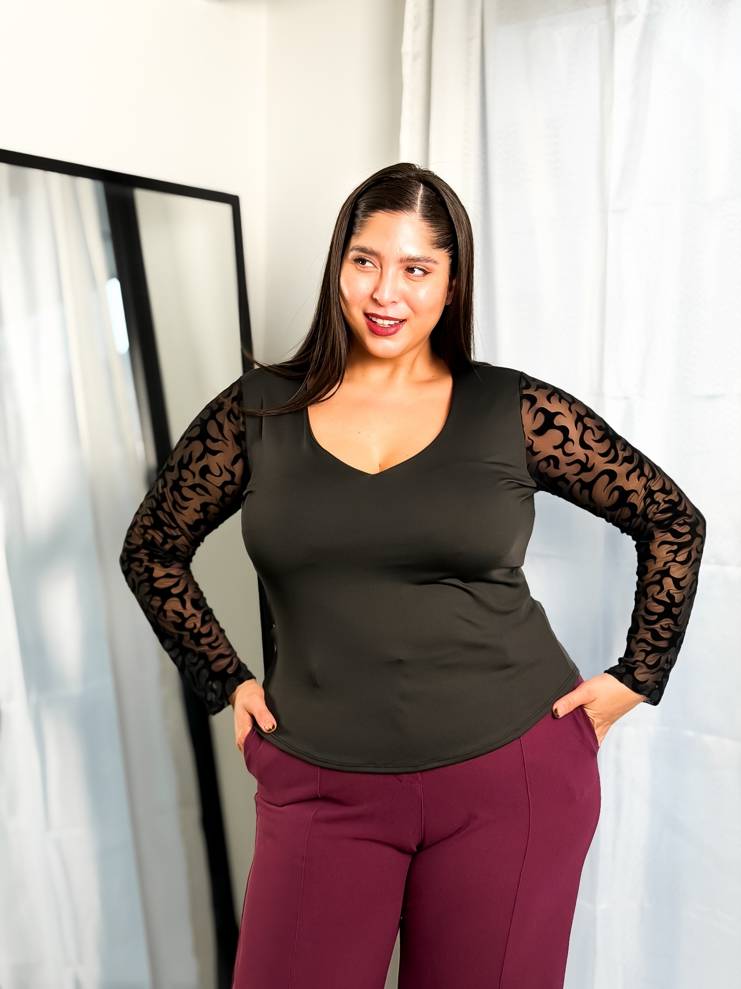 Blusa Bianca Doble Tela en la Parte del Pecho - Imagen 6