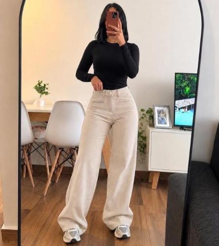 Wide Leg de Corderoy sin Piel