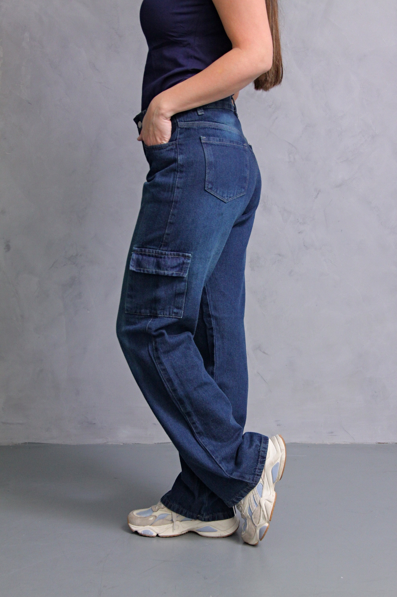Wide Leg Cargo Matizado Suave! con Bolsillo Delantero - Imagen 8