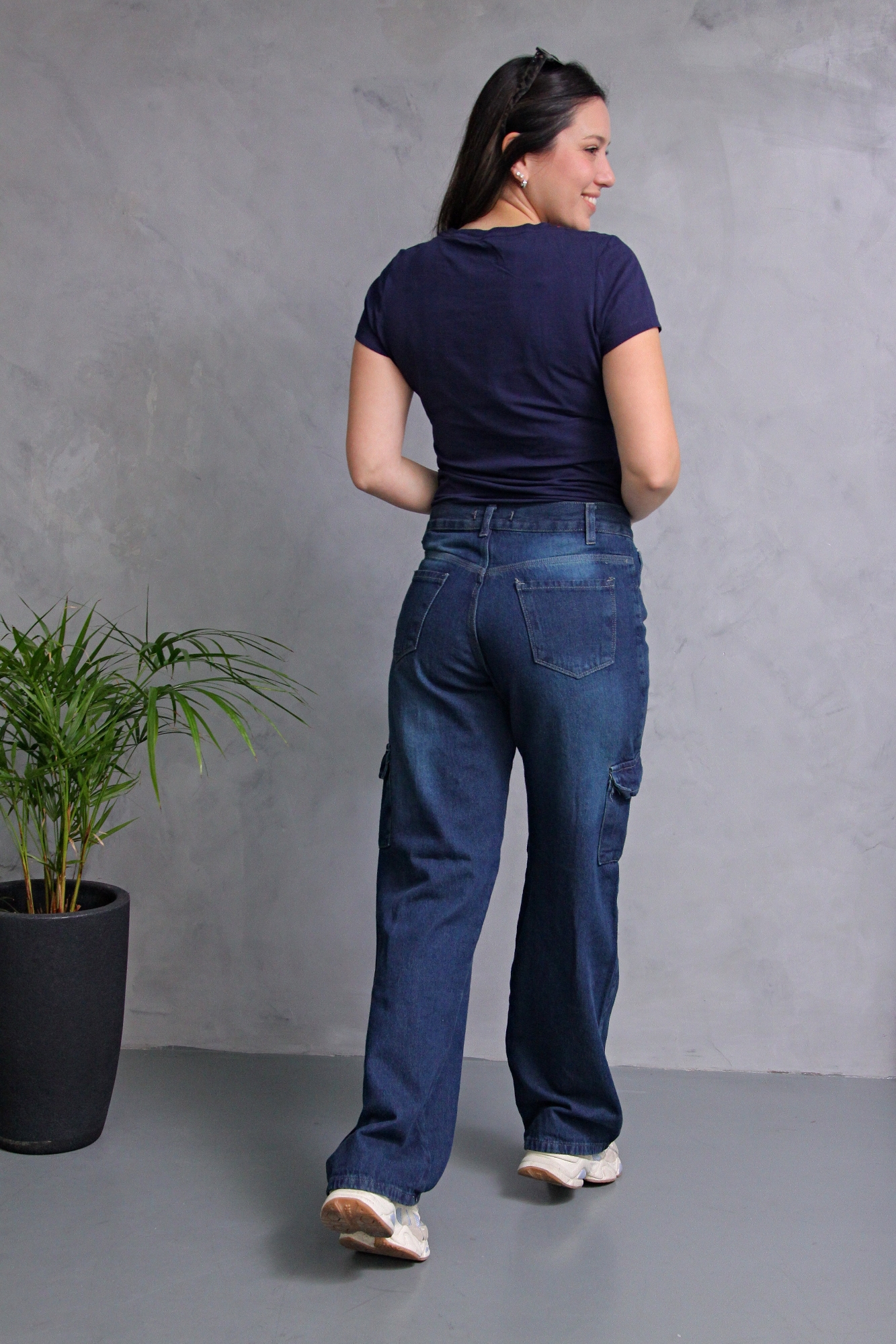 Wide Leg Cargo Matizado Suave! con Bolsillo Delantero - Imagen 9