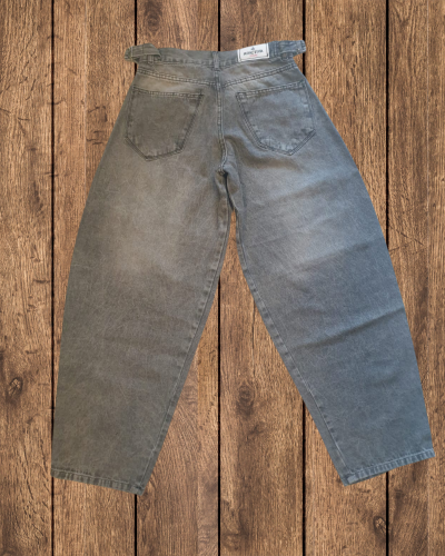 Jeans Baggy Gris Brillo - Miniatura 2