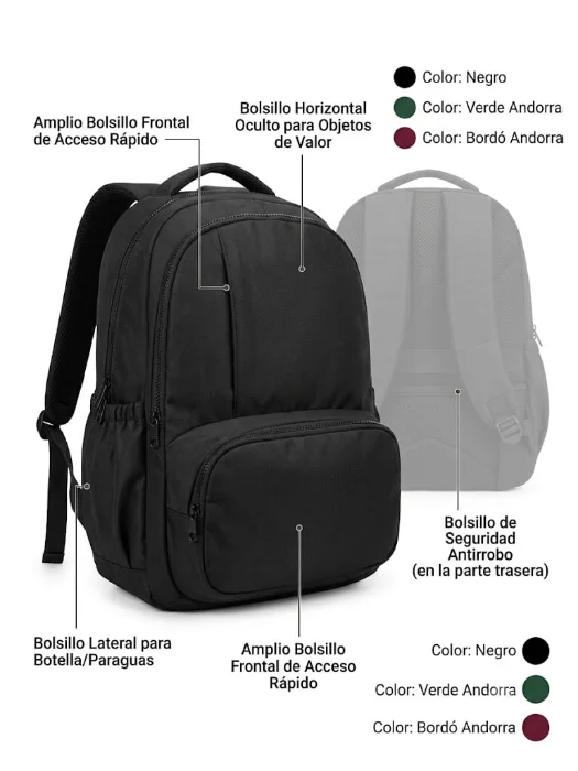 Mochila Grande Tela Andorra