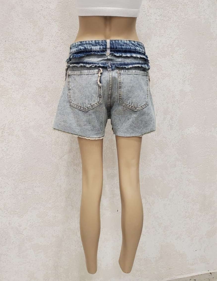Short Azul Matizado Invertido Deflecado - Imagen 3
