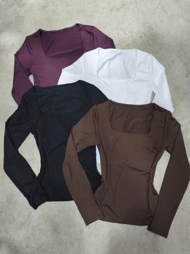 Manga Larga Escote Cuadrado Lycra