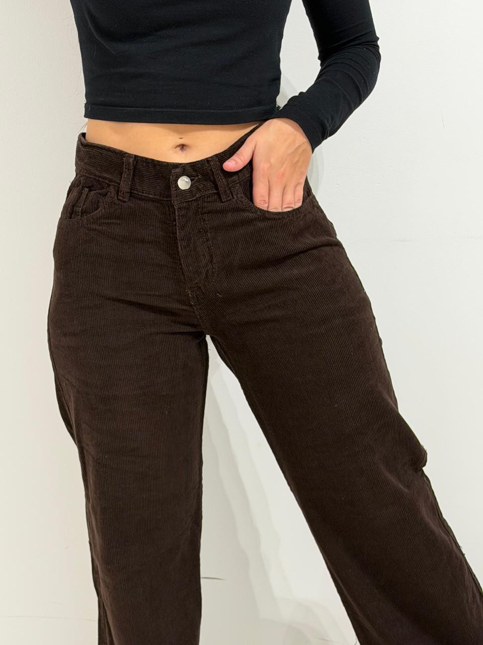 Wide Leg  Corderoy Chocolate - Imagen 3