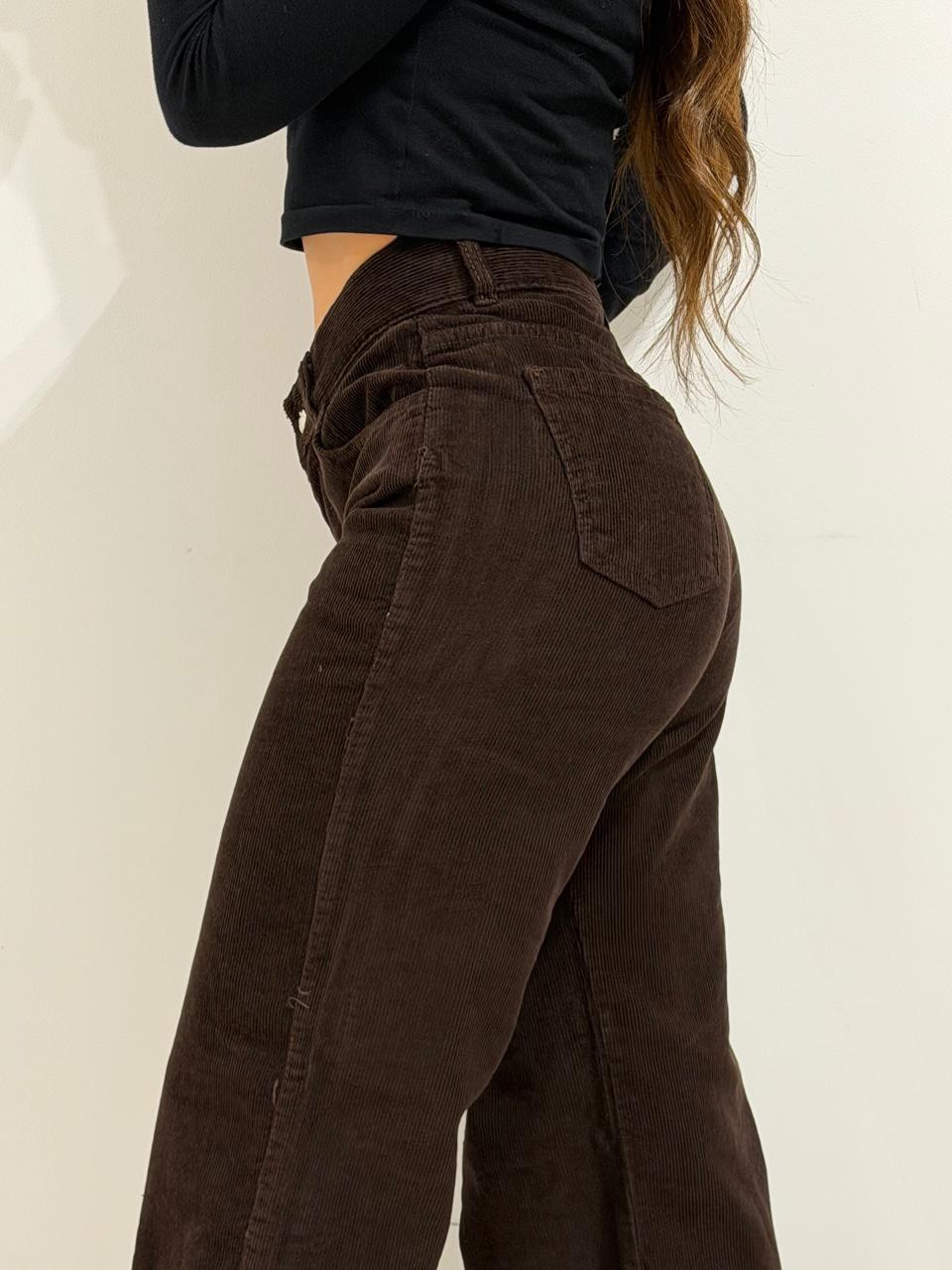 Wide Leg  Corderoy Chocolate - Imagen 4