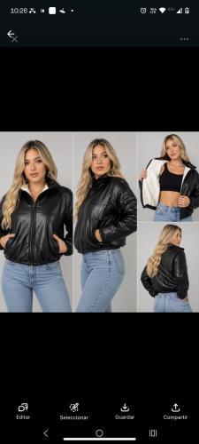 Campera Cuero con Piel T2 al Y5