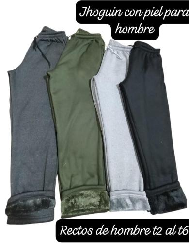 Pantalón Jersey con Piel Hombre