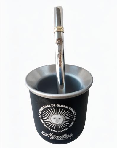 Set de Sol de Mayo: Latas + Mate + Bombilla - Miniatura 2