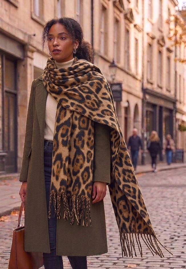 Bufandon Animal Print Cashmere - Imagen 2