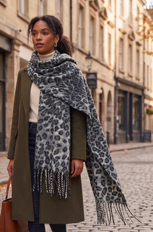Bufandon Animal Print Cashmere - Imagen 4