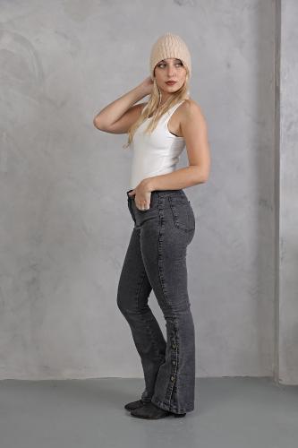 Oxford Flare Gris, con Pata con Botones.