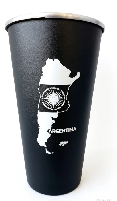 Vaso Fernetero Mapa Argentina 1l Aluminio