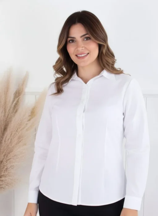 Camisa Larga Poplin Elastizado