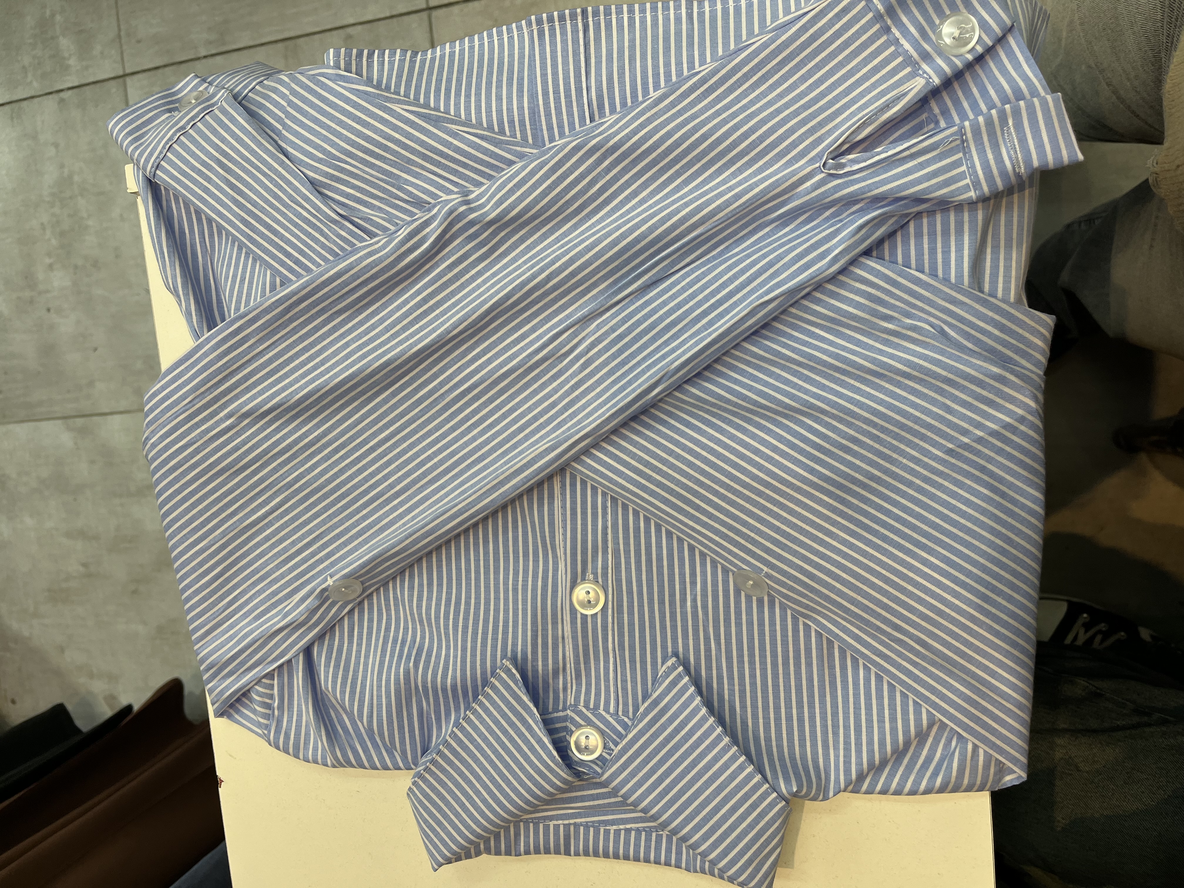 Camisa Corta Rayada Poplin Elastizado - IMG_3367.jpeg