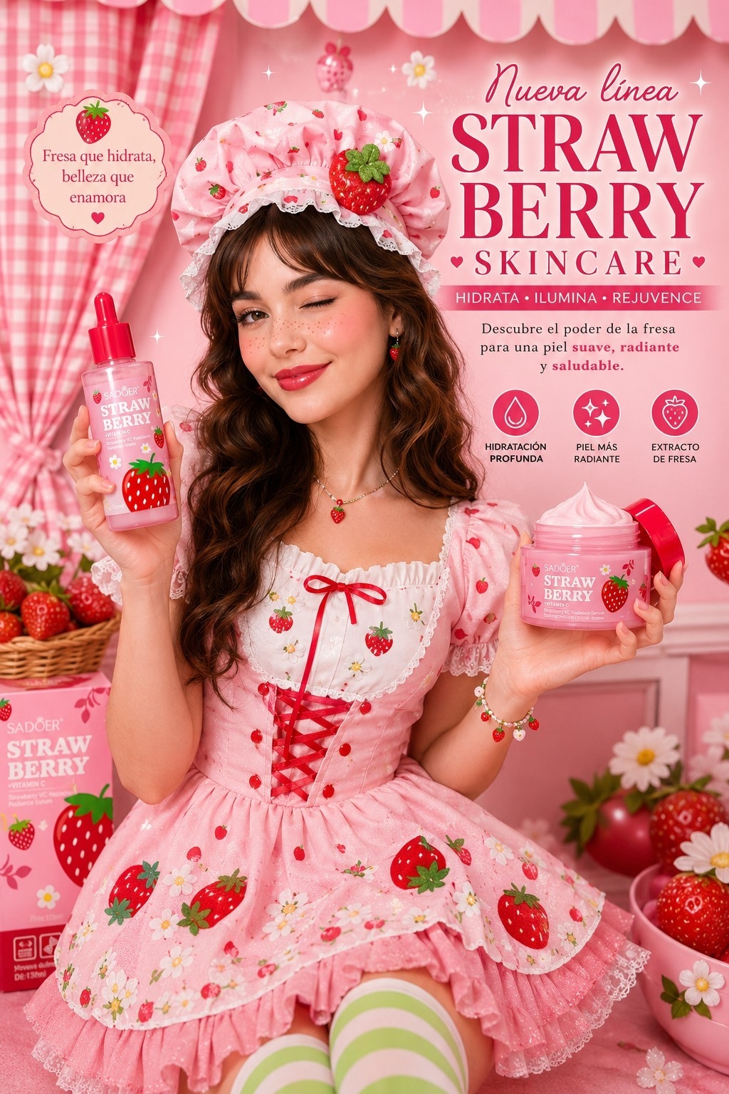Crema Skin Care Frutilla Asiaticos Importados - Imagen 1