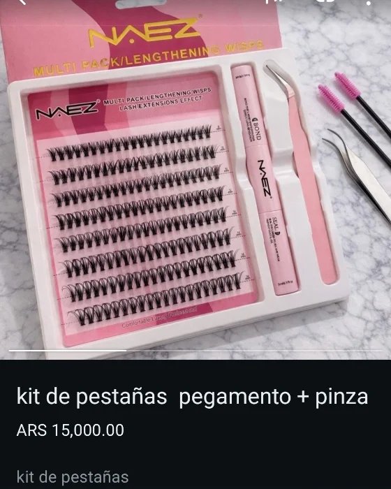 Kit de Pestañas Pegamento + Pinza
