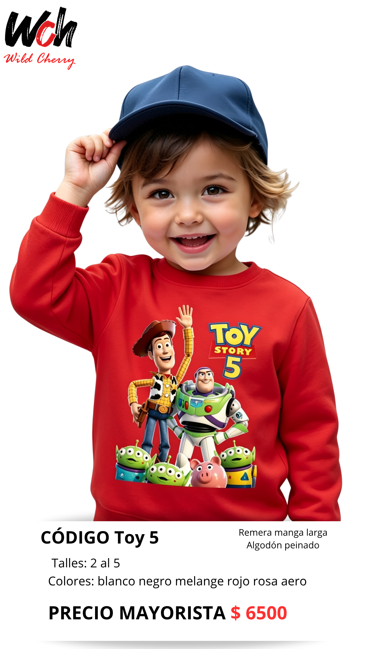 Cod: Toy Story 5- Remera de Bebe Manga Larga con Puños-algodon Peinado $ 6.500 - Foto%20catalogo.png