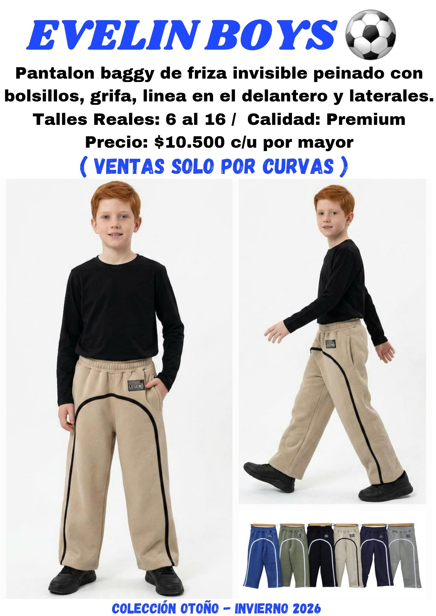 Pantalon Baggy con Linea y Grifa - Imagen 1