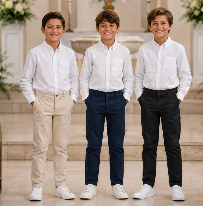 Pantalón de Gabardina Corte Chino