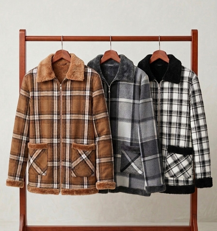Campera con Piel Cuadros - Imagen 3