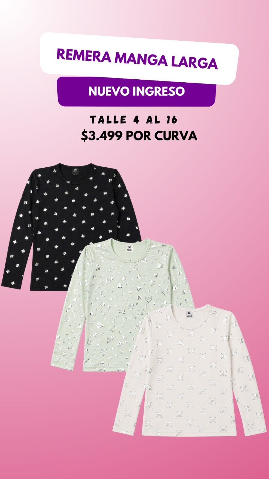 Remeras Mangas Largas Brillo - Imagen 2