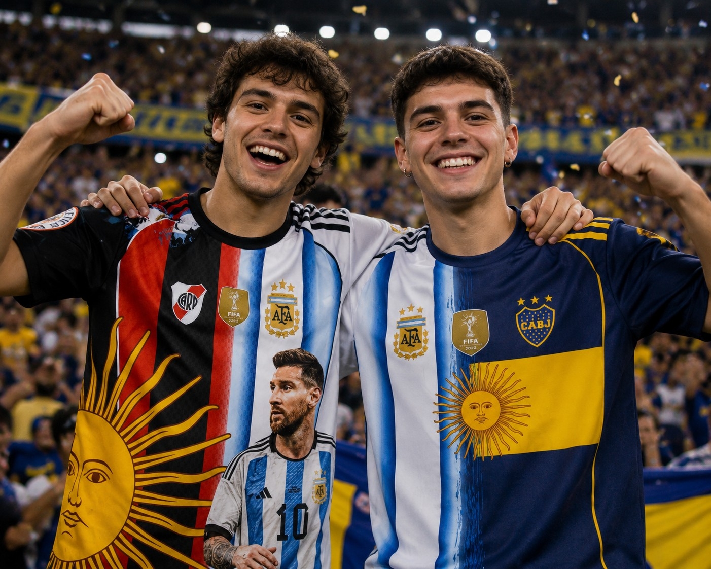 Camiseta Combinada Boca con Argentina - Imagen 3