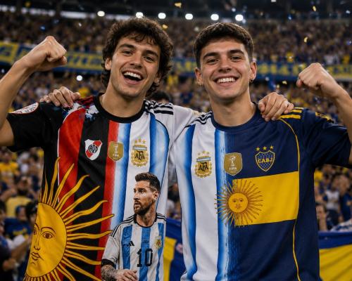 Camiseta Combinada Boca con Argentina - Miniatura 3