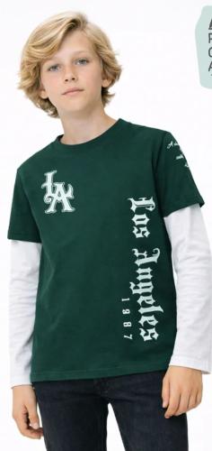 Remera Algodón con Sobremanga