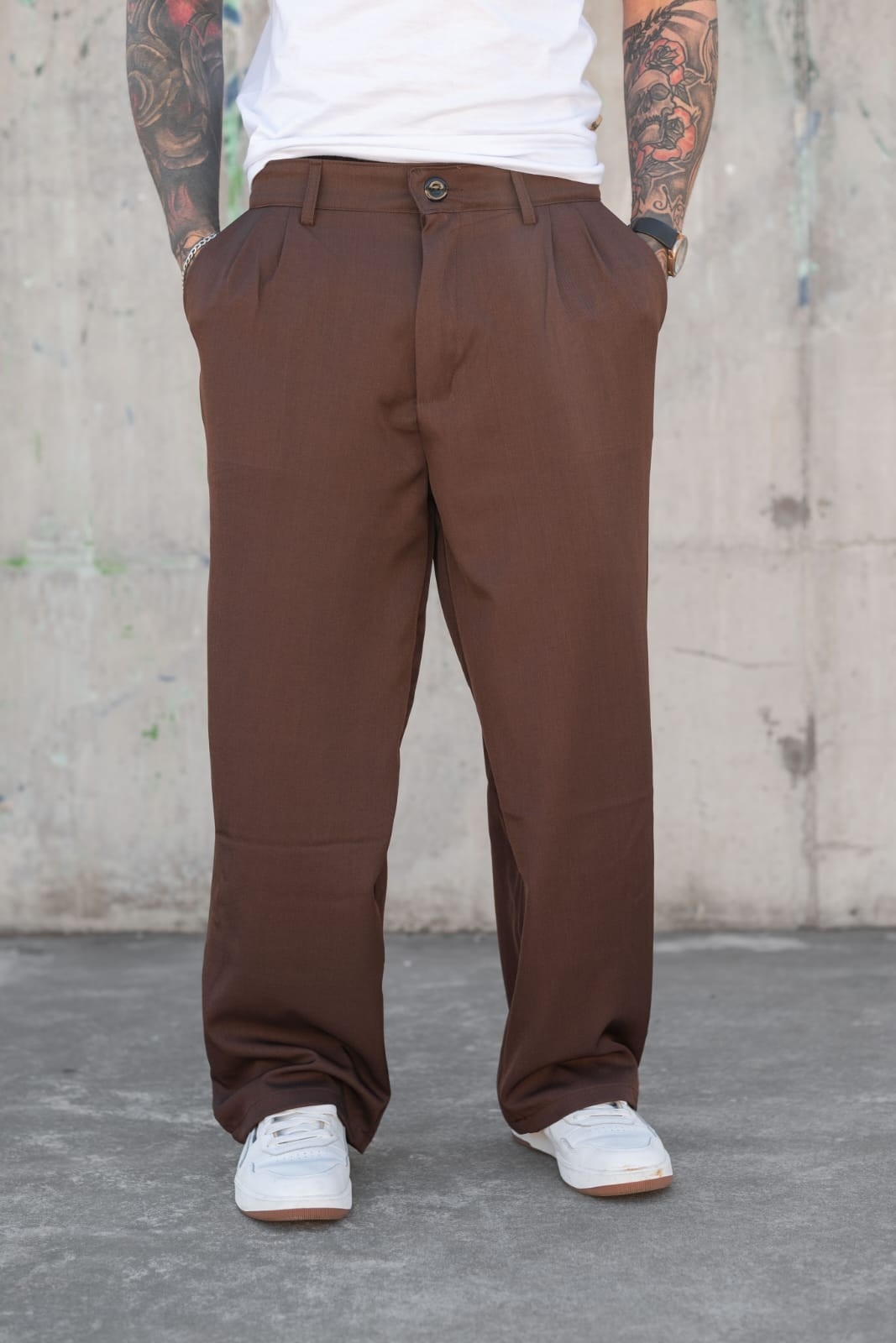 Pantalón Maxi Baggy Sastrero Marón Oscuro - Imagen 2