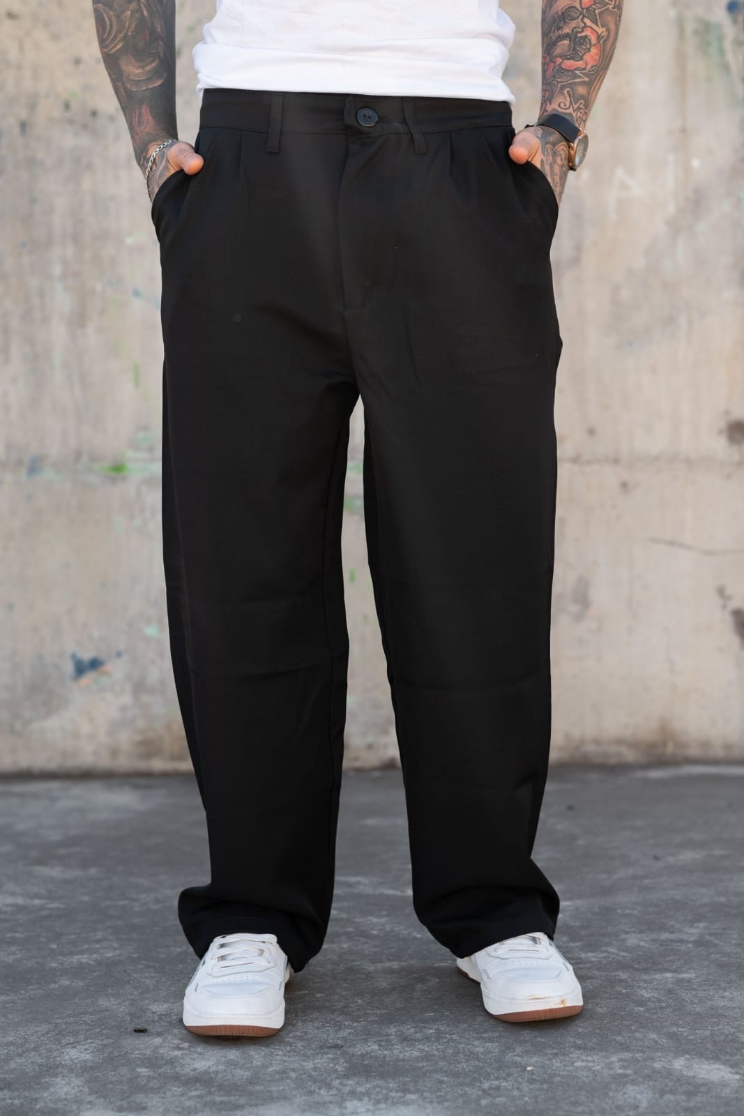 Pantalón Maxi Baggy Sastrero Negro - Imagen 1